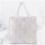 Polka Dots - Cornsilk Yellow on White Grocery Tote Bag