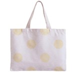 Polka Dots - Cornsilk Yellow on White Zipper Mini Tote Bag