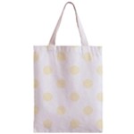 Polka Dots - Cornsilk Yellow on White Zipper Classic Tote Bag