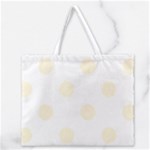 Polka Dots - Cornsilk Yellow on White Zipper Large Tote Bag