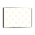 Polka Dots - Cornsilk Yellow on White Deluxe Canvas 18  x 12  (Stretched)