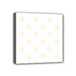 Polka Dots - Cornsilk Yellow on White Mini Canvas 4  x 4  (Stretched)