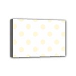 Polka Dots - Cornsilk Yellow on White Mini Canvas 6  x 4  (Stretched)