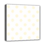 Polka Dots - Cornsilk Yellow on White Mini Canvas 8  x 8  (Stretched)
