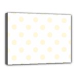 Polka Dots - Cornsilk Yellow on White Canvas 16  x 12  (Stretched)
