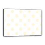 Polka Dots - Cornsilk Yellow on White Canvas 18  x 12  (Stretched)