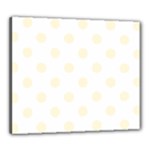 Polka Dots - Cornsilk Yellow on White Canvas 24  x 20  (Stretched)