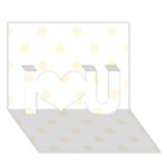 Polka Dots - Cornsilk Yellow on White I Love You 3D Greeting Card (7x5)