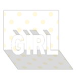 Polka Dots - Cornsilk Yellow on White GIRL 3D Greeting Card (7x5)