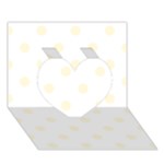 Polka Dots - Cornsilk Yellow on White Heart 3D Greeting Card (7x5)