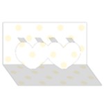 Polka Dots - Cornsilk Yellow on White Twin Hearts 3D Greeting Card (8x4)