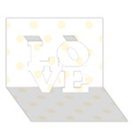 Polka Dots - Cornsilk Yellow on White LOVE 3D Greeting Card (7x5)