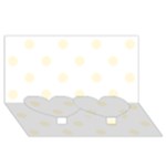 Polka Dots - Cornsilk Yellow on White Twin Heart Bottom 3D Greeting Card (8x4)