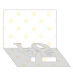 Polka Dots - Cornsilk Yellow on White LOVE Bottom 3D Greeting Card (7x5)