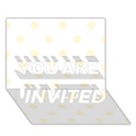 Polka Dots - Cornsilk Yellow on White YOU ARE INVITED 3D Greeting Card (7x5)