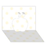 Polka Dots - Cornsilk Yellow on White Apple 3D Greeting Card (7x5)