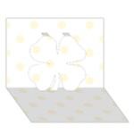 Polka Dots - Cornsilk Yellow on White Clover 3D Greeting Card (7x5)