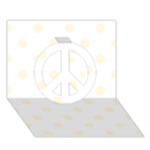 Polka Dots - Cornsilk Yellow on White Peace Sign 3D Greeting Card (7x5)