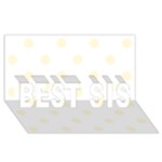 Polka Dots - Cornsilk Yellow on White BEST SIS 3D Greeting Card (8x4)