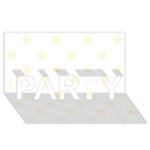 Polka Dots - Cornsilk Yellow on White PARTY 3D Greeting Card (8x4)