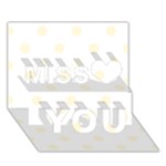 Polka Dots - Cornsilk Yellow on White Miss You 3D Greeting Card (7x5)