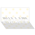 Polka Dots - Cornsilk Yellow on White ENGAGED 3D Greeting Card (8x4)