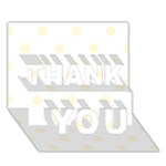 Polka Dots - Cornsilk Yellow on White THANK YOU 3D Greeting Card (7x5)