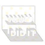 Polka Dots - Cornsilk Yellow on White You Did It 3D Greeting Card (7x5)