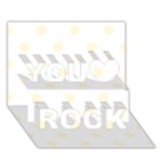 Polka Dots - Cornsilk Yellow on White You Rock 3D Greeting Card (7x5)