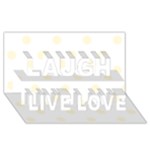Polka Dots - Cornsilk Yellow on White Laugh Live Love 3D Greeting Card (8x4)