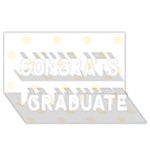 Polka Dots - Cornsilk Yellow on White Congrats Graduate 3D Greeting Card (8x4)