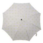 Polka Dots - Cornsilk Yellow on White Hook Handle Umbrella (Medium)