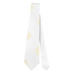 Polka Dots - Cornsilk Yellow on White Necktie (One Side)