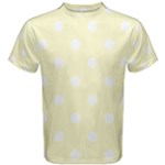 Polka Dots - White on Cream Yellow Men s Cotton Tee