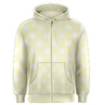 Polka Dots - White on Cream Yellow Men s Zipper Hoodie