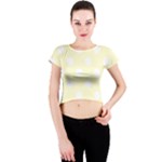 Polka Dots - White on Cream Yellow Crew Neck Crop Top