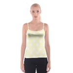 Polka Dots - White on Cream Yellow Spaghetti Strap Top