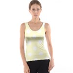Polka Dots - White on Cream Yellow Tank Top
