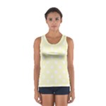 Polka Dots - White on Cream Yellow Women s Sport Tank Top