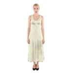 Polka Dots - White on Cream Yellow Full Print Maxi Dress