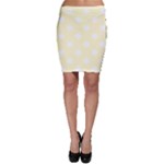 Polka Dots - White on Cream Yellow Bodycon Skirt