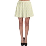 Polka Dots - White on Cream Yellow Skater Skirt