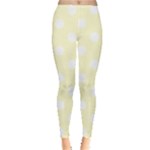 Polka Dots - White on Cream Yellow Women s Leggings
