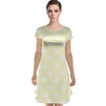 Polka Dots - White on Cream Yellow Cap Sleeve Nightdress