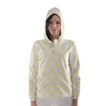 Polka Dots - White on Cream Yellow Hooded Wind Breaker (Women)