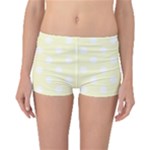 Polka Dots - White on Cream Yellow Boyleg Bikini Bottoms