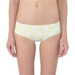 Polka Dots - White on Cream Yellow Classic Bikini Bottoms