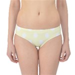 Polka Dots - White on Cream Yellow Hipster Bikini Bottoms
