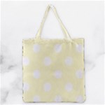 Polka Dots - White on Cream Yellow Grocery Tote Bag