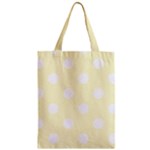 Polka Dots - White on Cream Yellow Zipper Classic Tote Bag